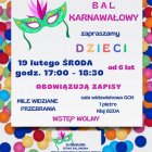 Bal karnawałowy w Gminnym Centrum Kultury w Kłaju.